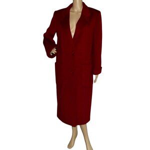 Cassidy Coat Womens Size 8 Dark Red Long Wool midi vintage